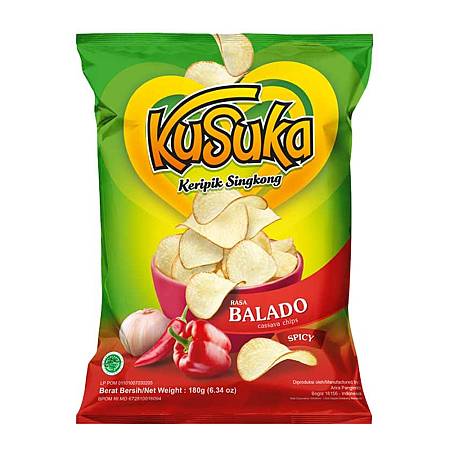 KUSUKA KERIPIK SINGKONG BALADO (180gr x10pcs)