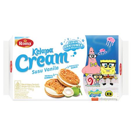 ROMA KELAPA CREAM SUSU VANILA (174gr x7pcs x4pack)