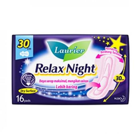 LAURIER RELAX NIGHT WINGS 30cm 16pads x18pcs