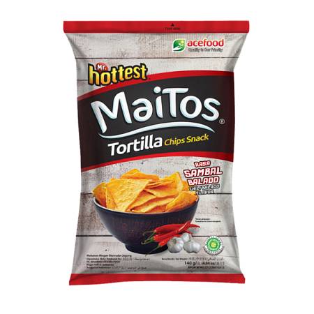 MR. HOTTEST MAITOS TORTILLA CHIPS SNACK RASA BALADO 140gr x16pcs
