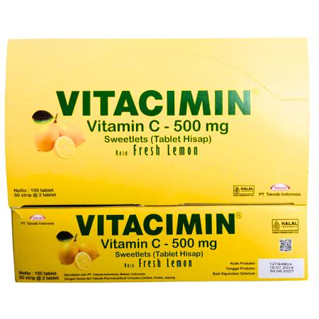 TAKEDA VITACIMIN VITAMIN C LEMON 500mg (2tablet x50's) x20box