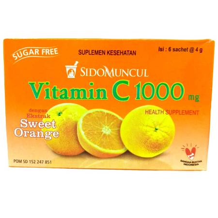 -SIDOMUNCUL VITAMIN C 1000 SWEET ORANGE sachet (4gr x6's x10pcs) x12pack